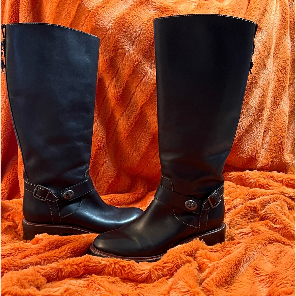 Coach Leather Sutton Boots Black size 8
